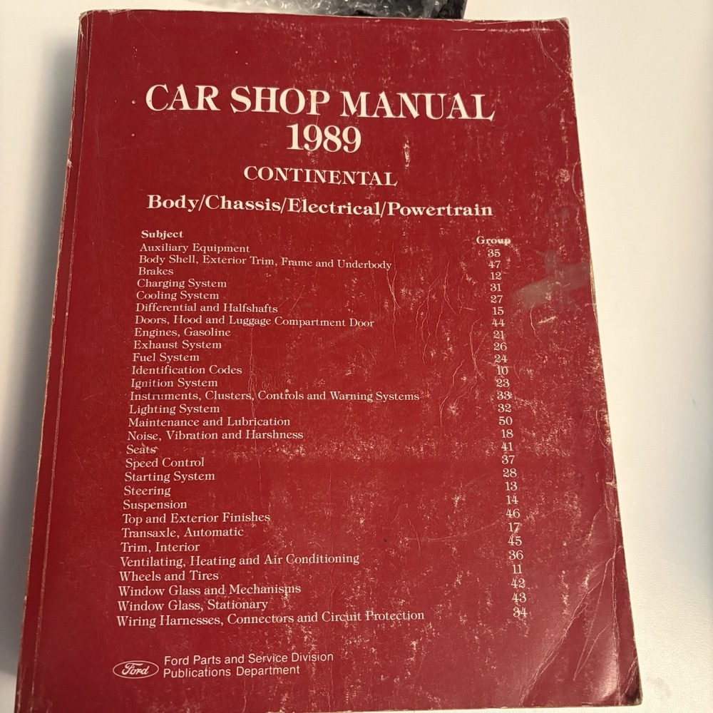 1989 Lincoln Continental OEM Shop Repair Service Manual Engine Chassis Body Elec